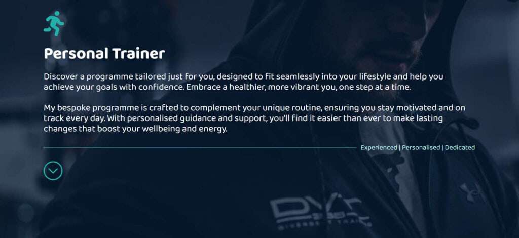 Image of a personal trainer in a tracksuit at a gym.