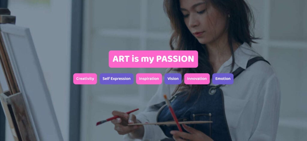 Image of a female artist painting in her studio.